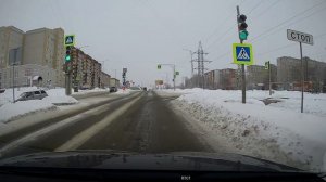 Трасса Ярославль(через центр) - Рыбинск(в центр) Русская зима! Driving in Russian Winter!