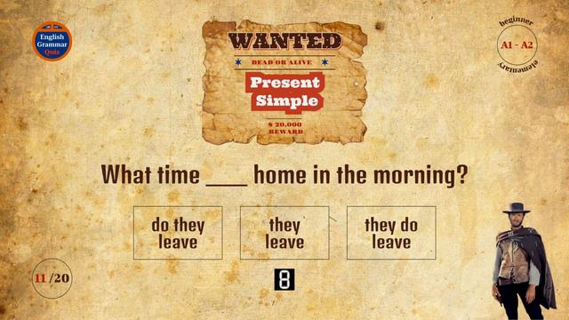 #relaxing #quiz Present Simple (20) #english #grammar