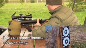 Первый натурный отстрел Waldgun 5.5 в сильный ветер