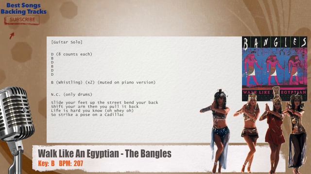 🎙 Walk Like An Egyptian - The Bangles Vocal Backing Track with chords and lyrics смотреть онлайн