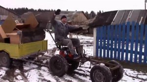 Мотоблок с адаптером и прицепом/motoblock with adapter and trailer