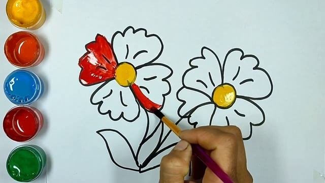 Рисование цветок для дет