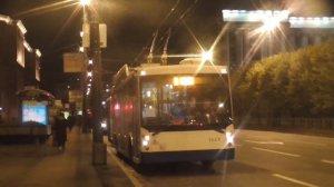 Троллейбусы "Мегаполис" ТролЗа-5265.00 №1329 и №1341 следуют в парк