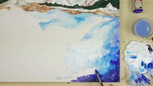 Акварельная техника акрилом на холсте. Мастер-класс.