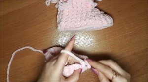?Детские ?домашние сапожки (пинетки) из плюшевой пряжи. Himalaya Dolphin Baby.