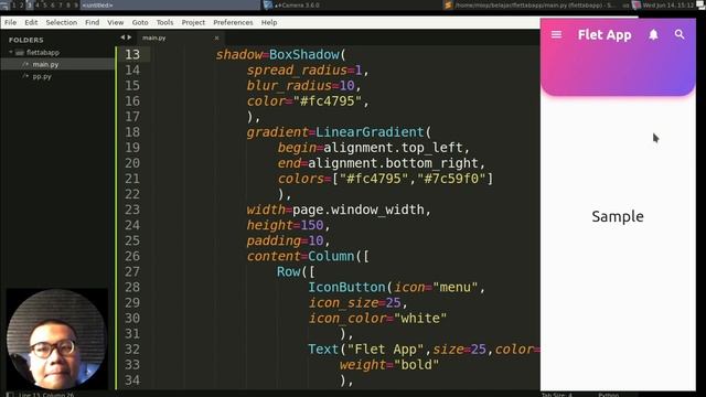 Flet Tutorial - Create Linear Gradient Appbar With Tabs