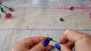 РОЗОВЫЕ ХРИЗАНТЕМЫ из БИСЕРА - мастер-класс