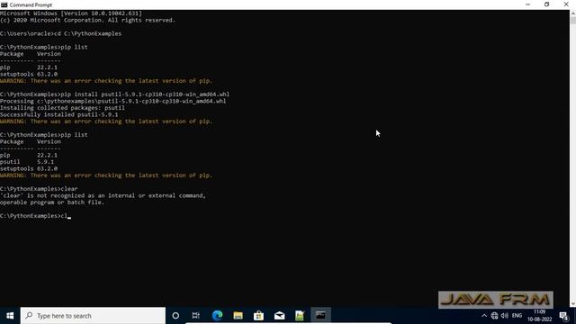 How to install python module cpuinfo manually from zip package using python 3 command on Windows 10