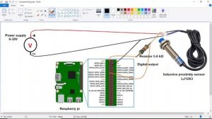 NPN Inductive proximity sensor for counting the metal objects by Raspberry pi And Node RED