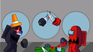 black impostor vs green impostor and red impostor