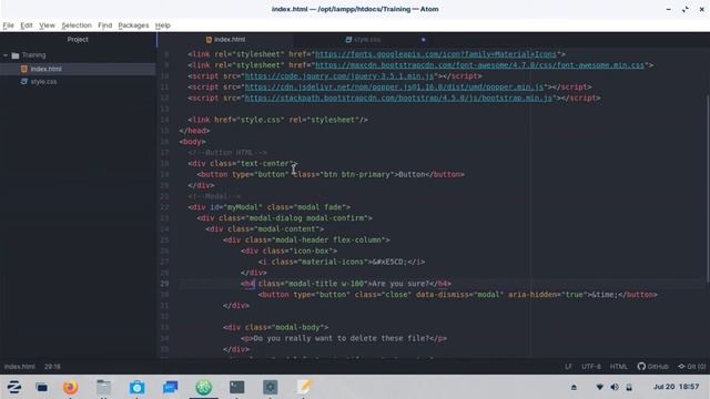 Create a Modal with HTML, CSS & use online JS script смотреть онлайн