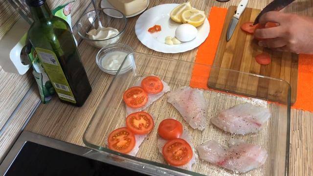 Запечённая рыба с бурым рисом