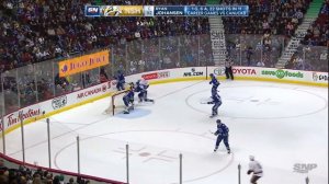 Luca Sbisa hit on Eric Nystrom