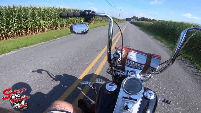 Ride review of a Road King with Air Ride, Apes, AdvanBlack Stretched bags, and a 21 inch front whee