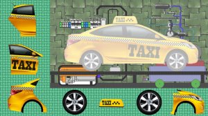 Машинки.Такси. Сборка машины. Развивающие мультики для маленьких. Cars for Kids. Taxi. Construction.