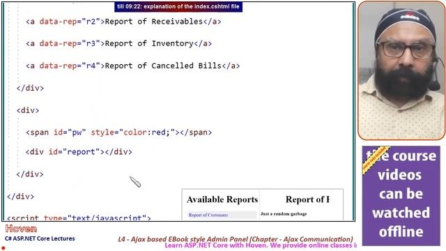 Ajax based EBook style Admin Panel (Ajax Communication - 4) (Beginner Level) | ASP.NET Core 5 Tutor