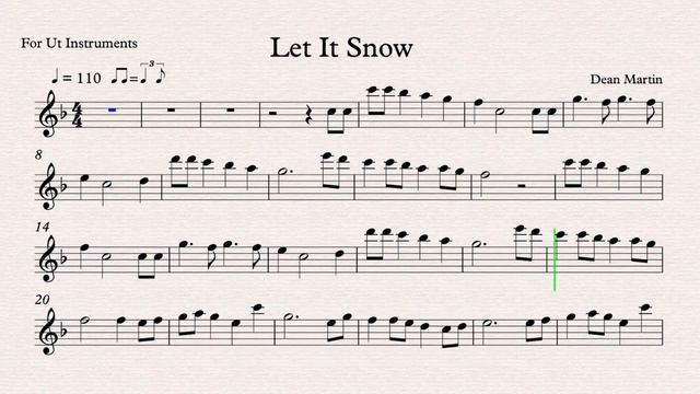 Let It Snow - Karaoke & Play Along for Ut Instruments - Sheet Music