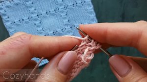 Очень красивый и легкий узор для вязания пледа, палантина спицами