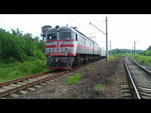 Электровоз ВЛ8М-842 с пассажирским поездом на перегоне Депрерадовка - Дебальцево. ДонЖД. 01.07.2021
