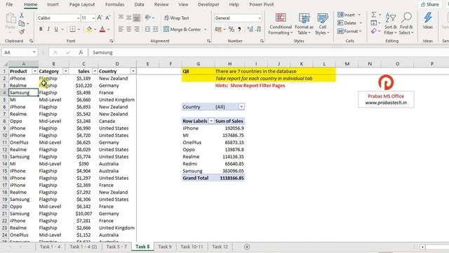 Excel Pivot Table in Tamil | Running Total | 2 Dimensional Report | Show % | Prabas MS Office
