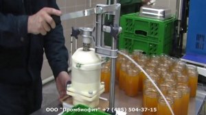 Работа укупорщика УУ-5 с доводчиком производства ООО Промбиофит - 2