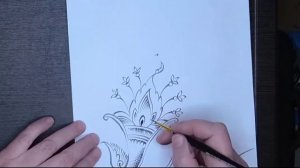 Роспись по дереву. Свободная кистевая роспись.  Отработка элементов.  Птица.