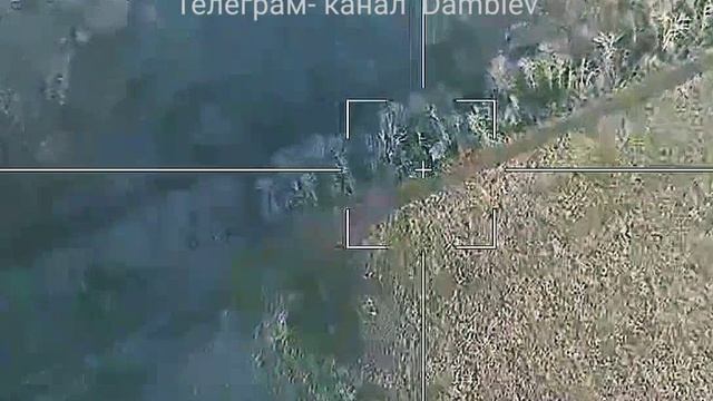 Попадание "Ланцета" в полностью заряженную РСЗО "Град" вСу с моментальной детонацией всего БК.