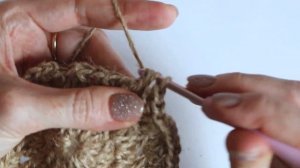 Как связать салфетку из джута крючком | эко-мочкала из джута | простой листик из джута