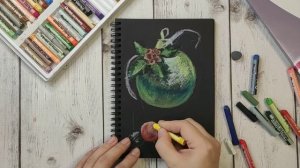 Мастер-класс масляной пастелью: елочная игрушка