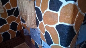 (206)Декоративная штукатурка на старой русской печи.