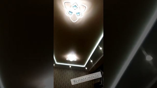 Монтаж натяжного потолка в 2 уровня #строительство смотреть онлайн