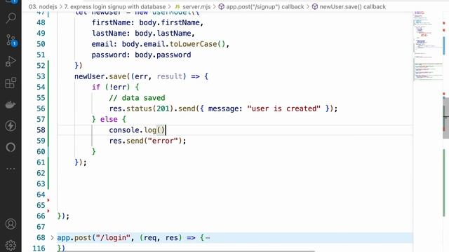 31. Creating Signup with Express.js and MongoDB - hashing password -|- смотреть онлайн