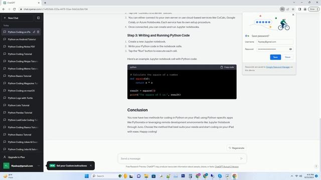 python coding on ipad