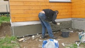 строительство загородного дома(цоколь под кирпич)