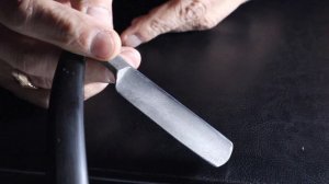 Заточка опасной бритвы из дамасской стали мастера Вячеслава Коннова straight razor sharpening