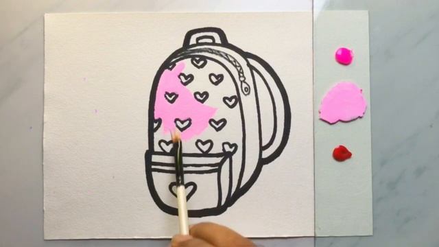 HOW TO DRAW A KIDS SCHOOL BAG | DRAWING & COLORING FOR KIDS & TODDLERS | SO EASY! смотреть онлайн