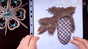Еловая веточка. Поделка из джута своими руками.