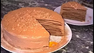 Блинный торт. Торт из блинов со сгущенкой. Шоколадный торт рецепт. Торт на сковороде