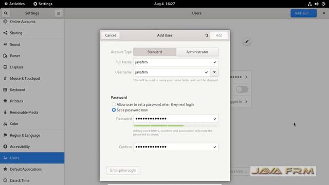 How to create user with home directory in Oracle Linux 9 using GUI mode