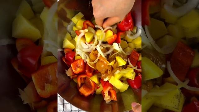 Рецепт запеченной курицы с овощами