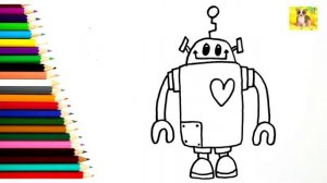 Как нарисовать Робота/Раскраска для малышей/Рисунок РОБОТ.