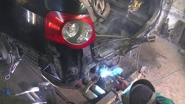 Фольксваген пассат Б 6 . Задний левый удар .Финиш . Кузовной ремонт смотреть онлайн