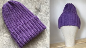 ВЯЖЕМ ТЫКОВКУ РЕЗИНКОЙ 2Х2  С ФАБРИЧНЫМ КРАЕМ! KNITTEDHAT