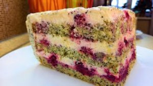 МАКОВЫЙ ВИШНЁВЫЙ БИСКВИТНЫЙ ТОРТ