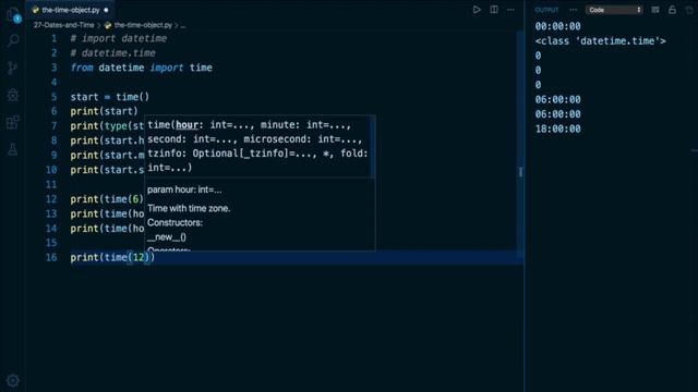 Python Programming Tutorial # 215 | The time Object in Python | Time object Python - English