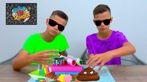 СОБЕРИ КАНЦЕЛЯРИЮ  с ЗАКРЫТЫМИ ГЛАЗАМИ! BACK to SCHOOL