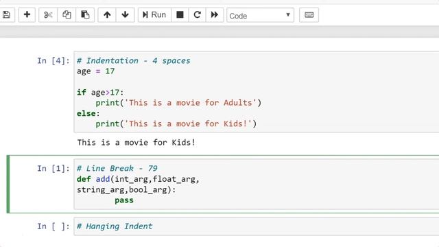 13. Python - PEP 8 - Indentation