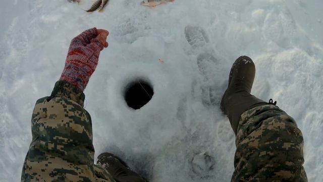 Поиск крупного окуня! Окунь на мормышку.Трудовая рыбалка.