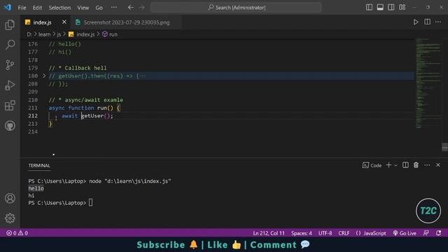 JavaScript Callback Hell and async/await | time2code ?