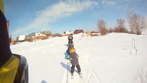 Катание на снегоходе Рыбинка ч1